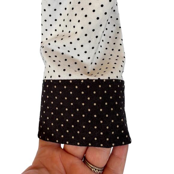 VTG Polka Dot Colorblock Button Up Shirt Womens SZ M/L Western Cowgirl Contrast - Picture 5 of 10